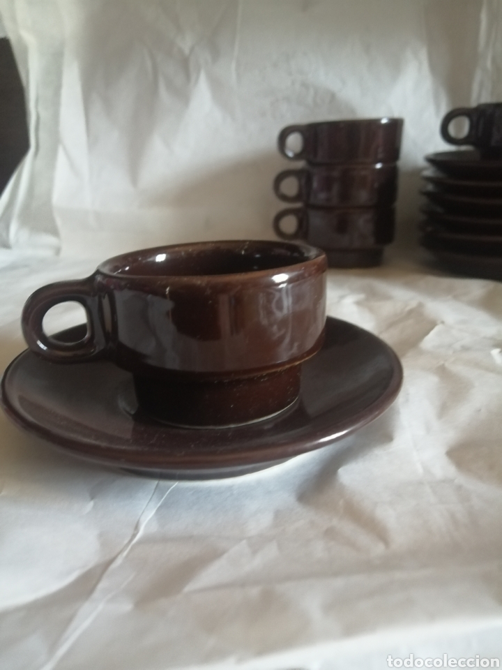 Antig&uuml;edades: Tazas de cafe marrones - Foto 1