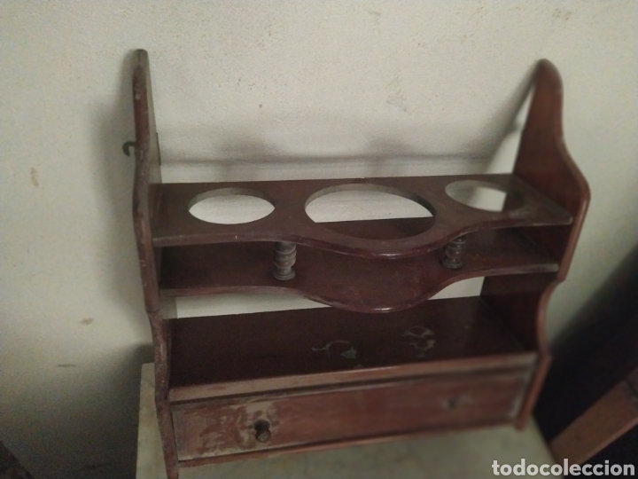Antig&uuml;edades: Repisa antigua caoba maciza. Con caj&oacute;n. - Foto 3