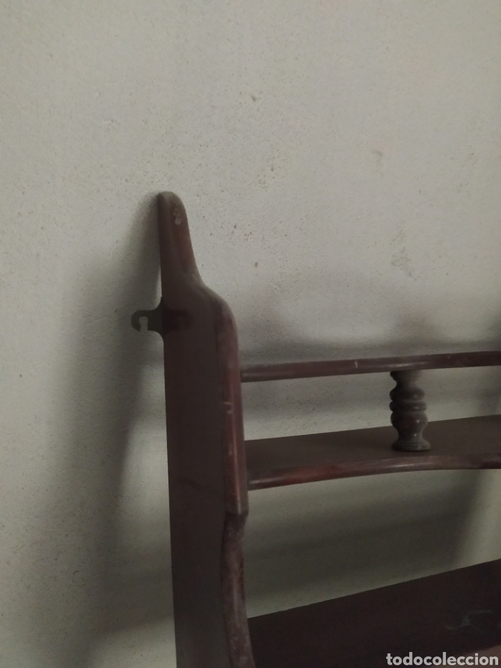 Antig&uuml;edades: Repisa antigua caoba maciza. Con caj&oacute;n. - Foto 6