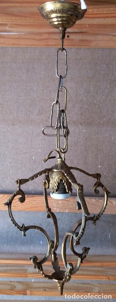 Antig&uuml;edades: L&Aacute;MPARA ANTIGUO FAROL DE TECHO DE BRONCE - Foto 1
