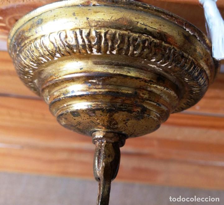 Antig&uuml;edades: L&Aacute;MPARA ANTIGUO FAROL DE TECHO DE BRONCE - Foto 5