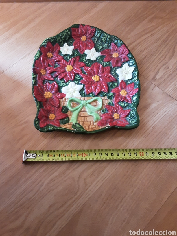 Antig&uuml;edades: Plato de cer&aacute;mica de flores - Foto 1