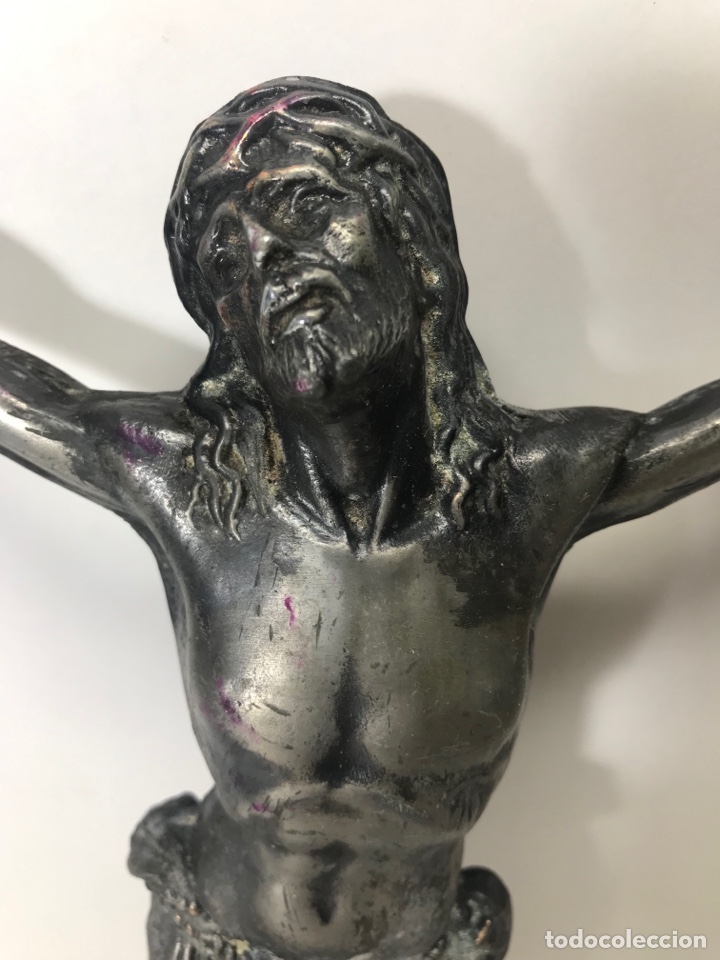 Antig&uuml;edades: Cristo de metal 30c23cm Ref K 2 - Foto 2