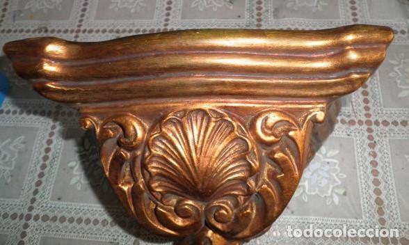 Antig&uuml;edades: M&Eacute;NSULA DE MADERA EN ORO ANTIGUO - Foto 3
