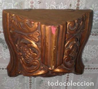 Antig&uuml;edades: M&Eacute;NSULA DE MADERA EN ORO ANTIGUO - Foto 4
