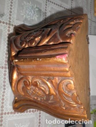Antig&uuml;edades: M&Eacute;NSULA DE MADERA EN ORO ANTIGUO - Foto 5