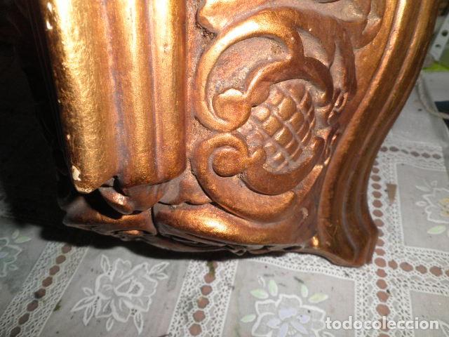 Antig&uuml;edades: M&Eacute;NSULA DE MADERA EN ORO ANTIGUO - Foto 7