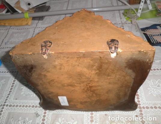 Antig&uuml;edades: M&Eacute;NSULA DE MADERA EN ORO ANTIGUO - Foto 10