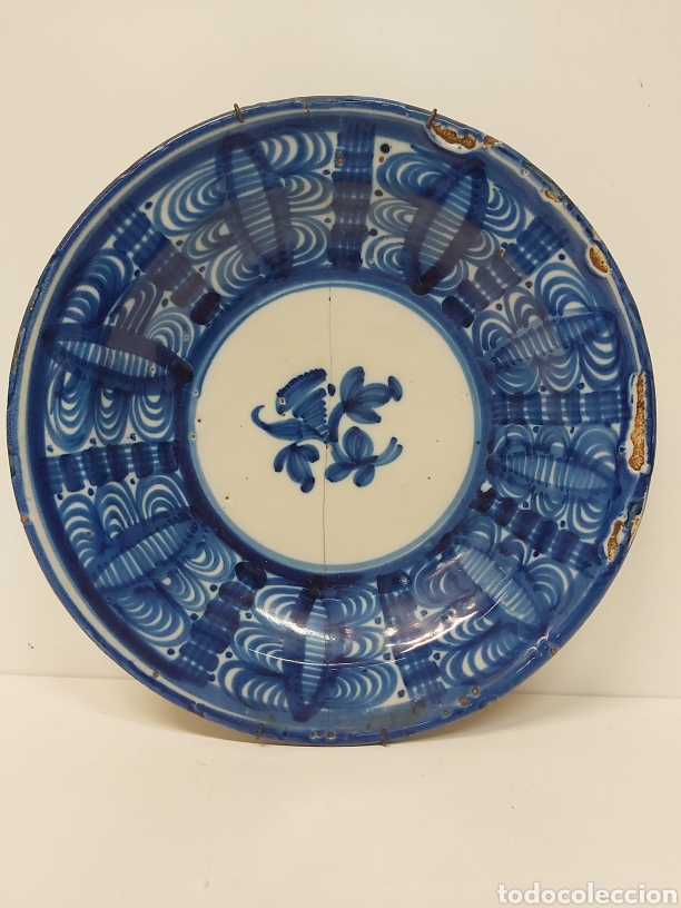 Antig&uuml;edades: Plato cer&aacute;mica Manises 31cm - Foto 1