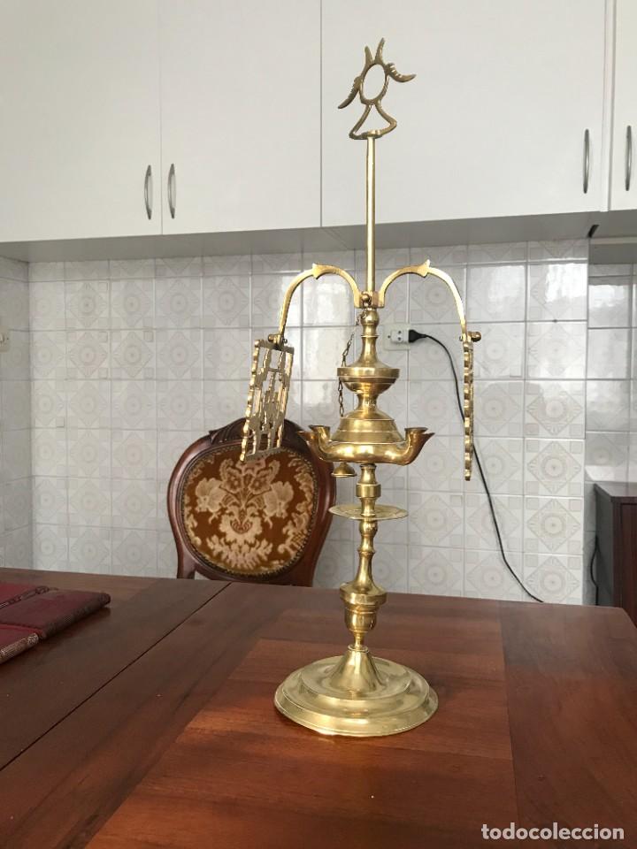 Antig&uuml;edades: Candil de aceite de cuatro mechas - Foto 2