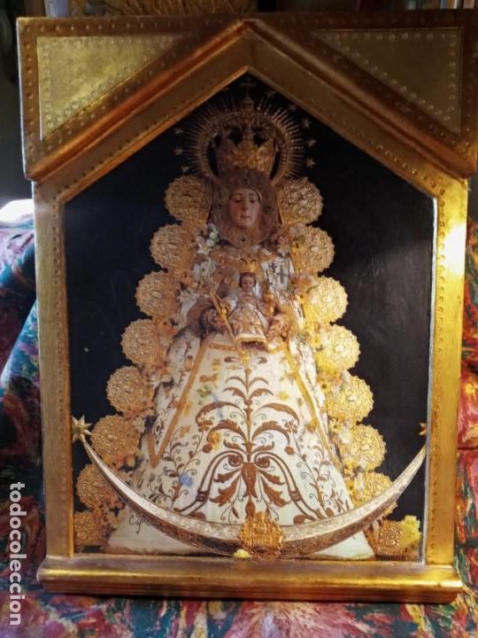 Antig&uuml;edades: VIRGEN DEL ROCIO - CUADRO MADERA. - Foto 1
