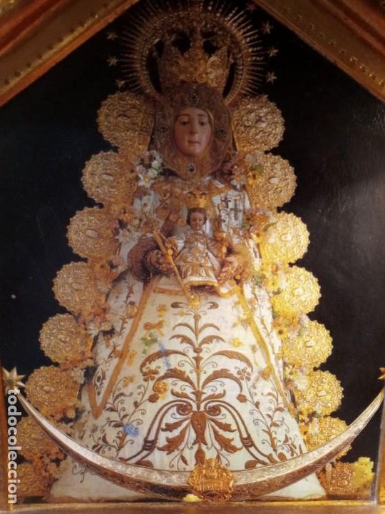 Antig&uuml;edades: VIRGEN DEL ROCIO - CUADRO MADERA. - Foto 3