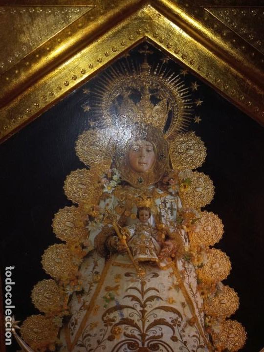 Antig&uuml;edades: VIRGEN DEL ROCIO - CUADRO MADERA. - Foto 4
