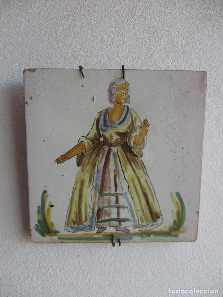 Antig&uuml;edades: Azulejo antiguo pintado - Foto 1