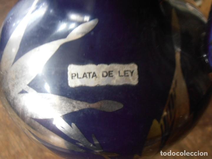 Antig&uuml;edades: JARRA AZUL PINTADA EN PLATA, MARCA RECOMAR AR. - Foto 8