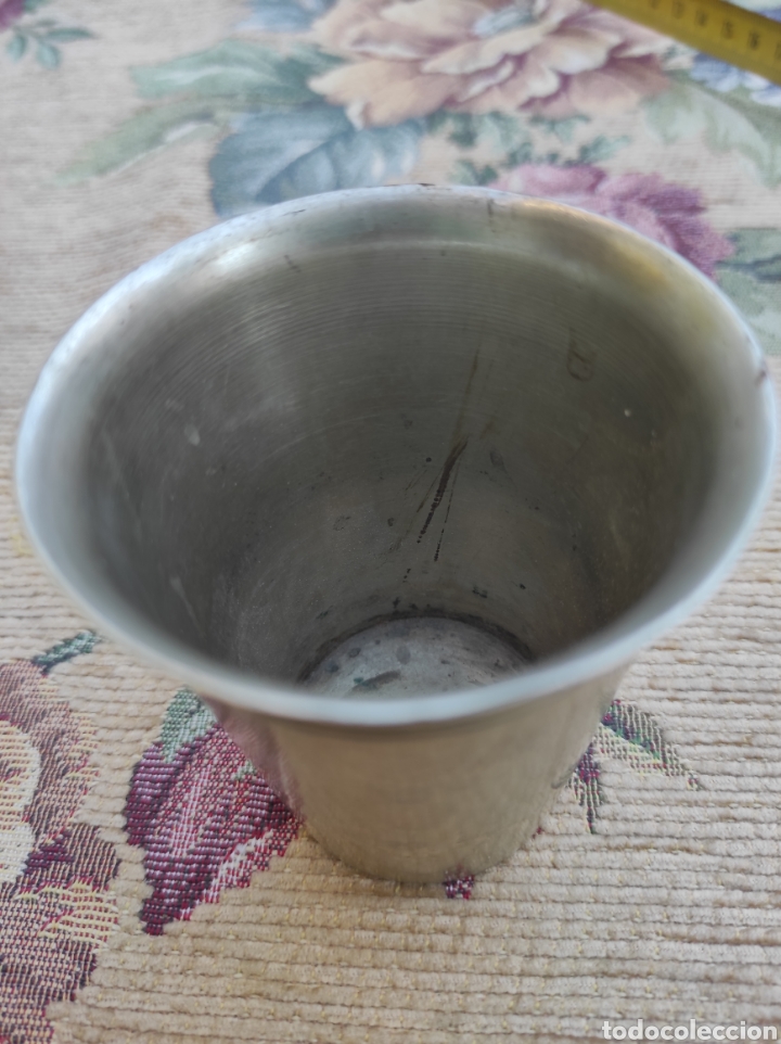 Antig&uuml;edades: Vaso en metal blanco MENESES - Foto 3