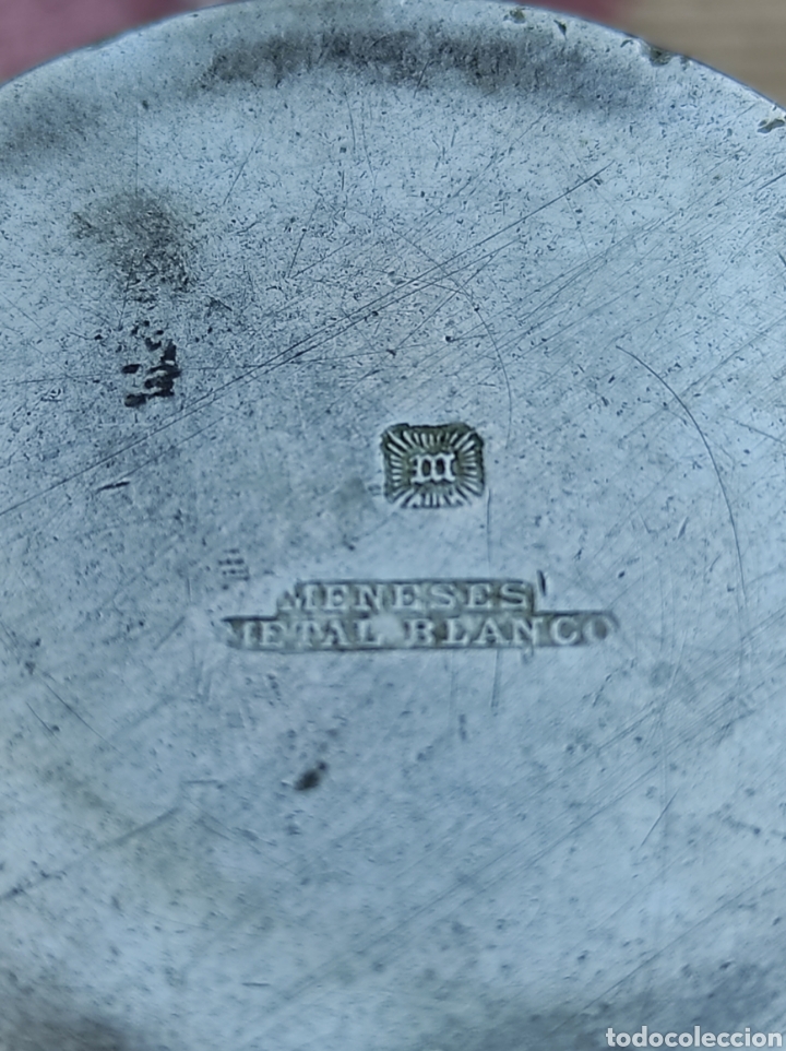 Antig&uuml;edades: Vaso en metal blanco MENESES - Foto 4