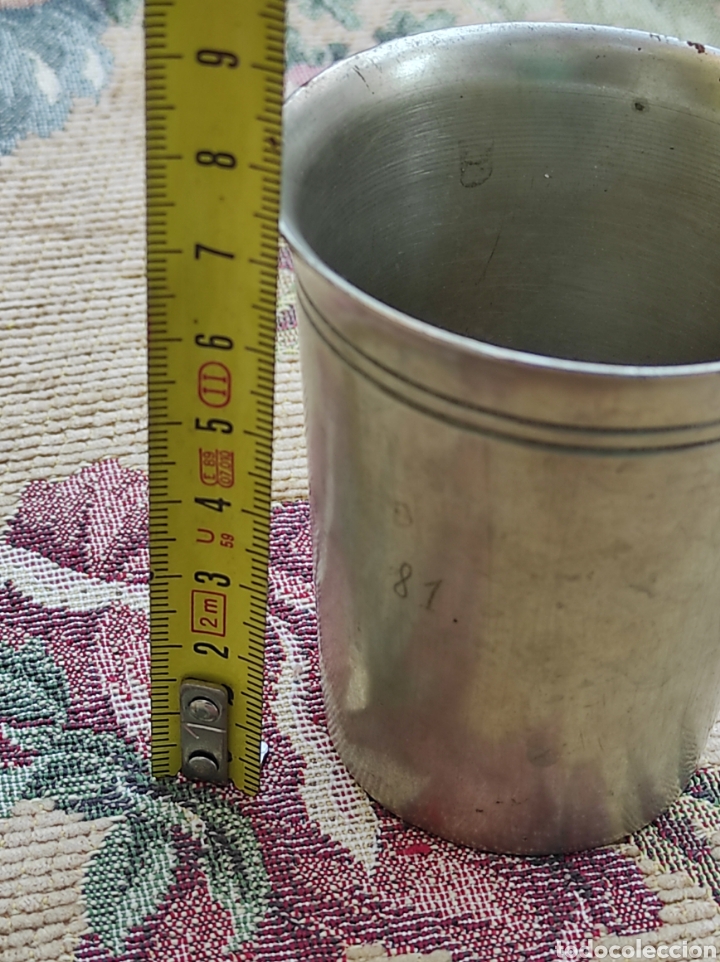 Antig&uuml;edades: Vaso en metal blanco MENESES - Foto 6