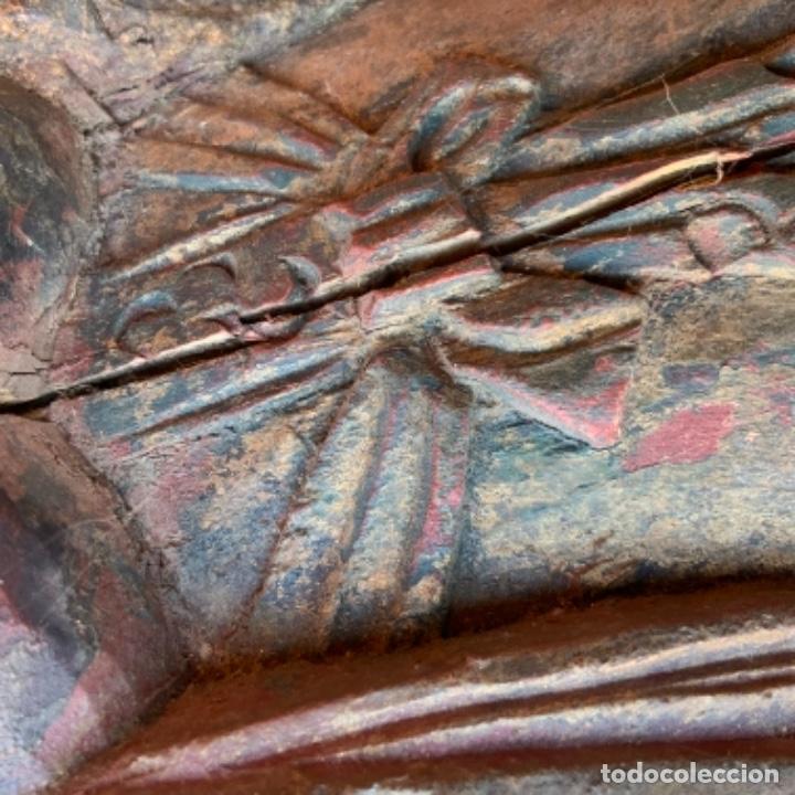 Antigüedades: TALLA DE MADERA ANTIGUA. EMPERADOR O SABIO CHINO . Restos de policromía y dorado. 42 cm. - Foto 30 - 285683203