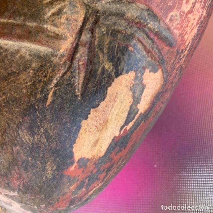 Antigüedades: TALLA DE MADERA ANTIGUA. EMPERADOR O SABIO CHINO . Restos de policromía y dorado. 42 cm. - Foto 34 - 285683203