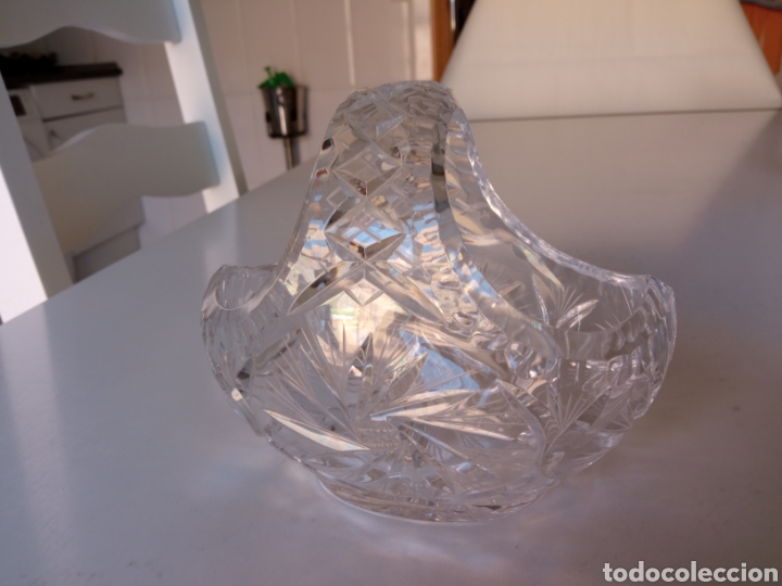 Antiquit&auml;ten: Centro de mesa o cesta en cristal tallado alem&aacute;n