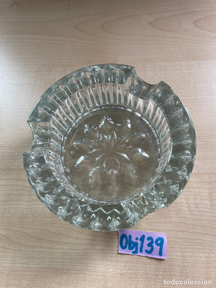 Antig&uuml;edades: Cenicero Cristal Esmerilado - Foto 2