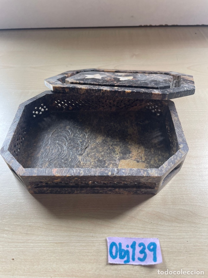 Antig&uuml;edades: Caja joyero de m&aacute;rmol antiguo - Foto 2