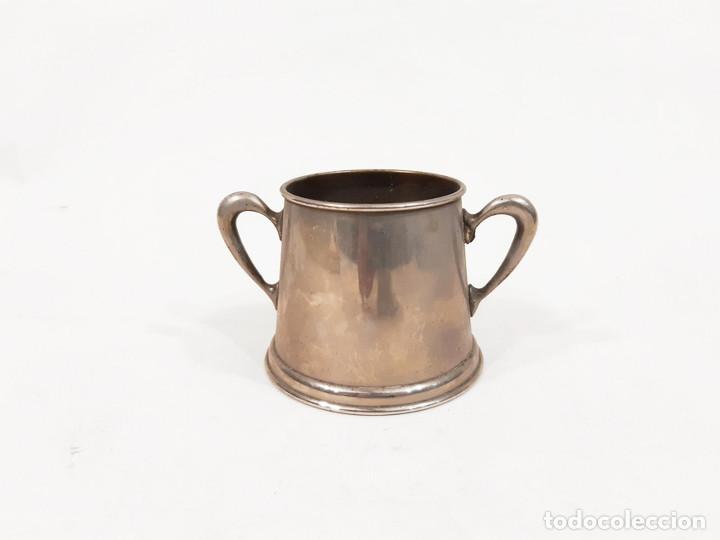 Antig&uuml;edades: Azucarero en metal o alpaca para bar o Restaurante de principios del siglo XX.