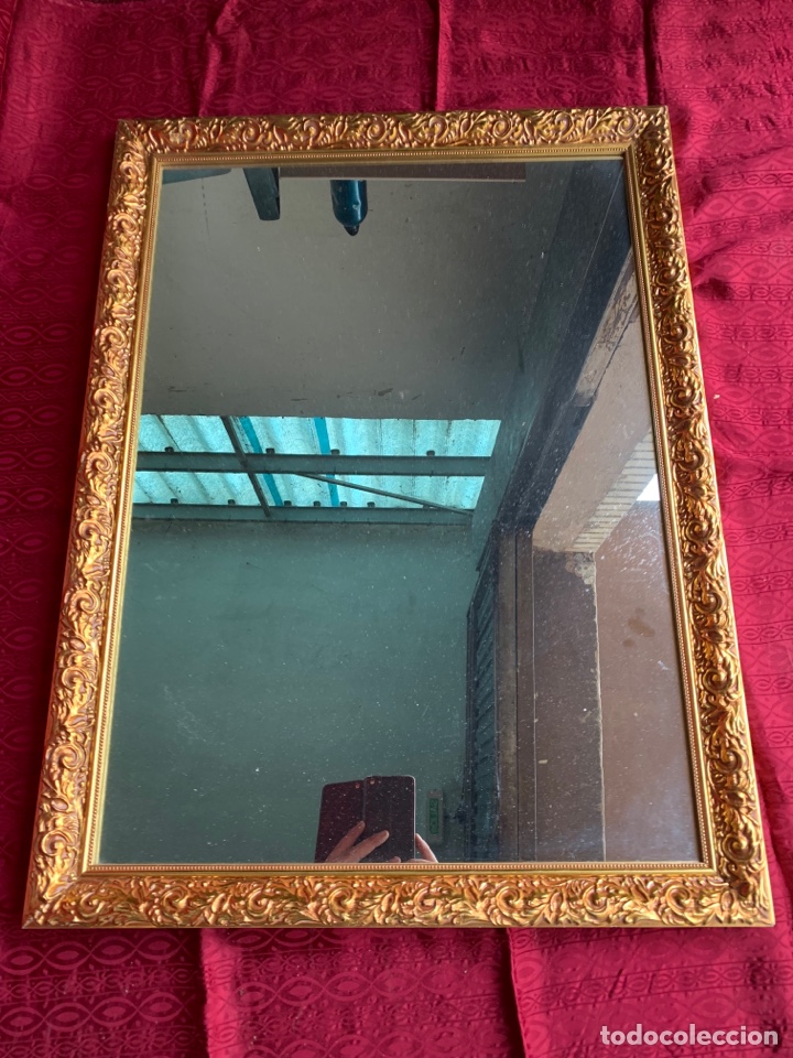 Antig&uuml;edades: Espejo madera tallada pan de oro - Foto 1
