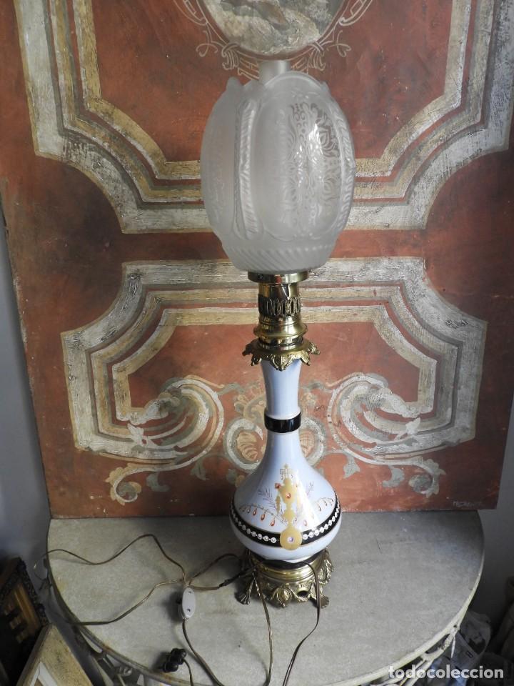 Antig&uuml;edades: QUINQUE ELECTRIFICADO DE PORCELANA Y BRONCE - Foto 10