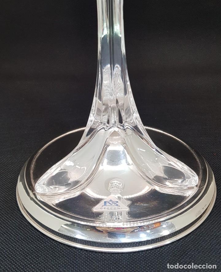 Antig&uuml;edades: Candelero de cristal y plata - Foto 3