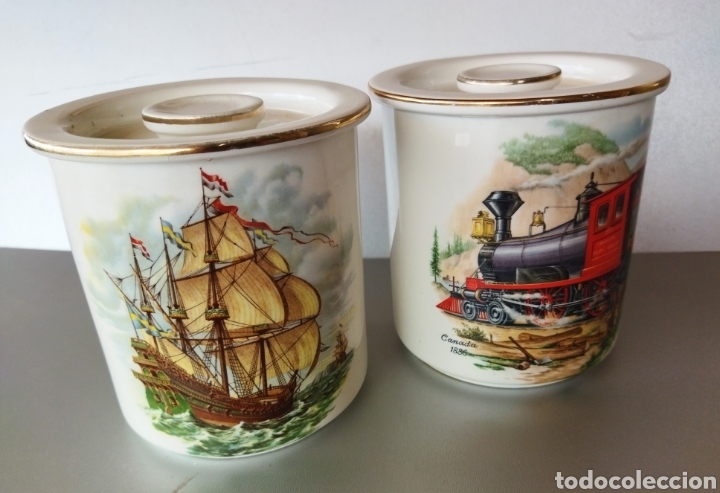 Antig&uuml;edades: 2 botes con tapas SAN CLAUDIO - Foto 1