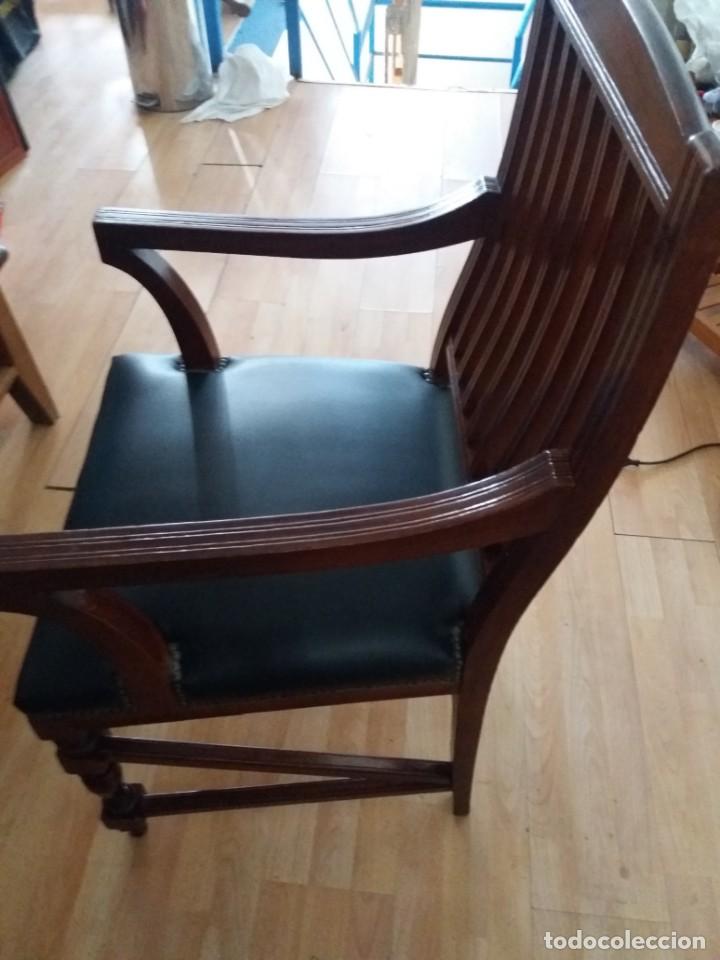Antig&uuml;edades: SILL&Oacute;N CL&Aacute;SICO INGL&Eacute;S MADERA Y PIEL - Foto 3