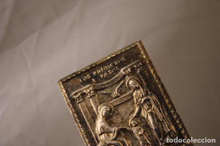 Antig&uuml;edades: chapa plata con los primeros pasos de jesus - Foto 2
