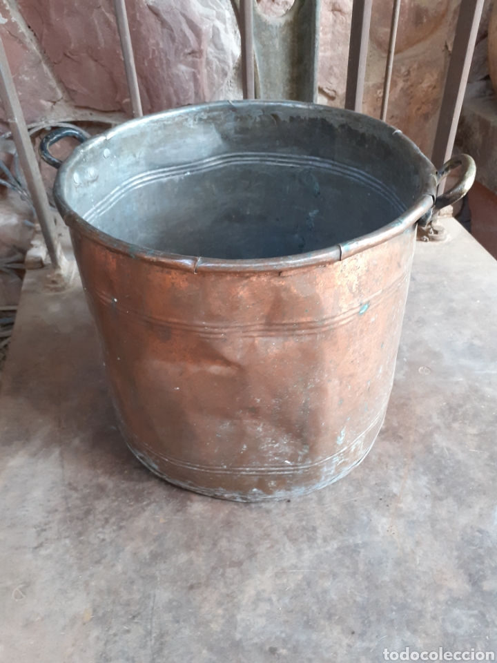 Antig&uuml;edades: OLLA DE COBRE GRANDE 33X38 h - Foto 1