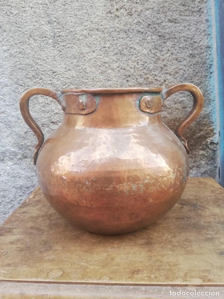 Antig&uuml;edades: RECIPIENTE DE COBRE CON DOS ASAS S. XVIII - Foto 1