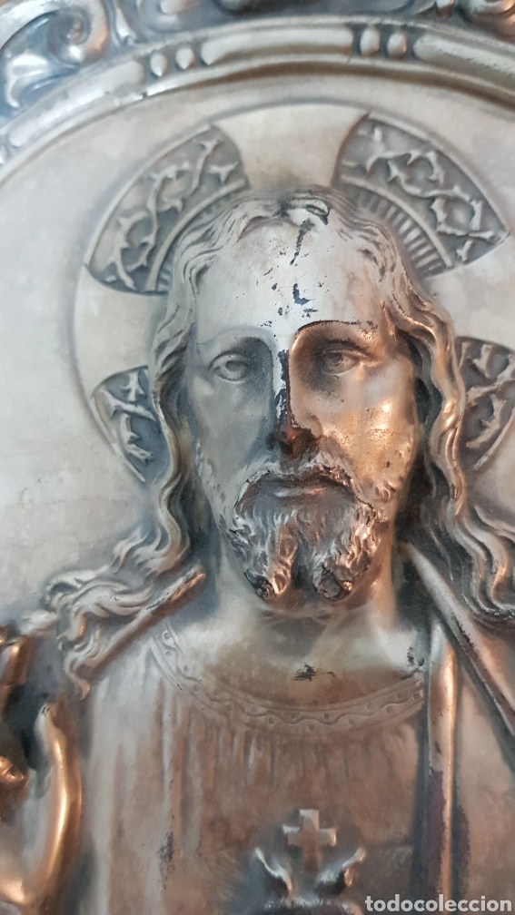 Antig&uuml;edades: PLACA SAGRADO CORAZ&Oacute;N DE JES&Uacute;S - Foto 2