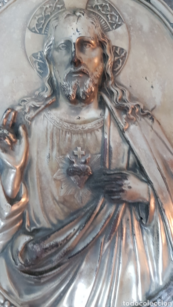 Antig&uuml;edades: PLACA SAGRADO CORAZ&Oacute;N DE JES&Uacute;S - Foto 3