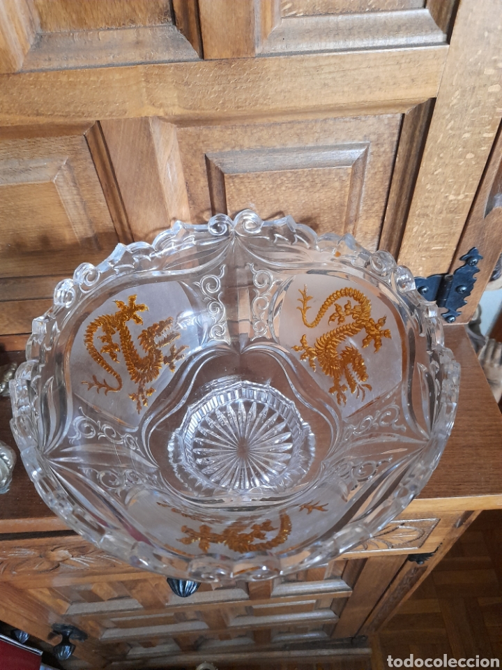 Antig&uuml;edades: Precioso centro de cristal tallado - Foto 2