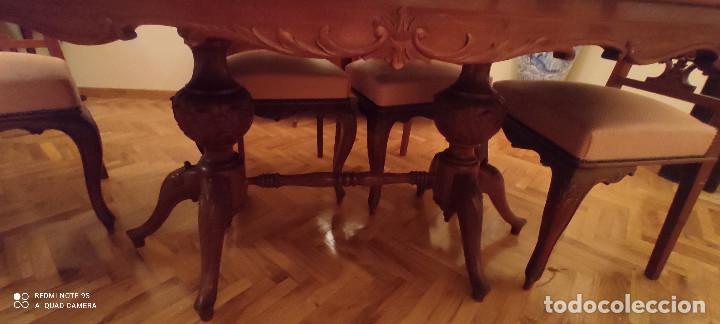 Antig&uuml;edades: mesa de comedor y 6 sillas caobilla - Foto 7