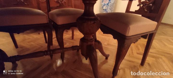 Antig&uuml;edades: mesa de comedor y 6 sillas caobilla - Foto 8