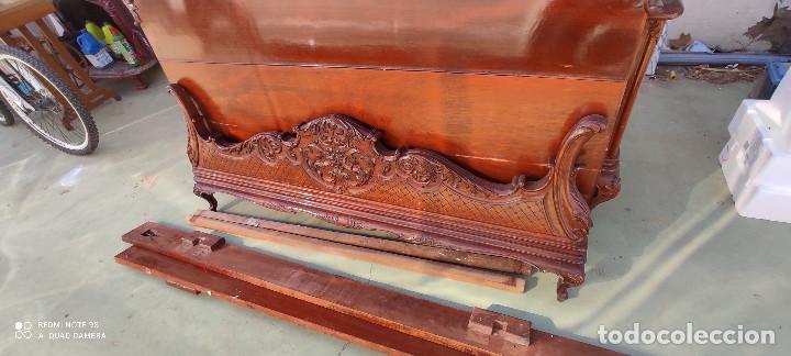 Antig&uuml;edades: cama de matrimonio de caoba - Foto 5