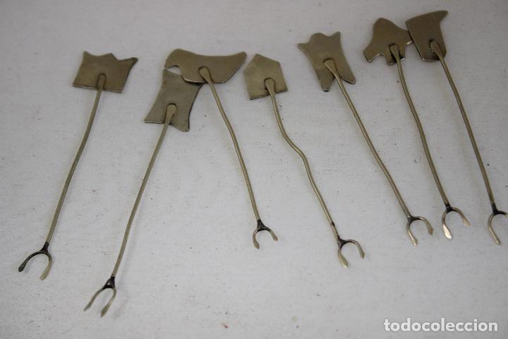 Antig&uuml;edades: set 7 pinchos en plata de ley con nacar - Foto 3