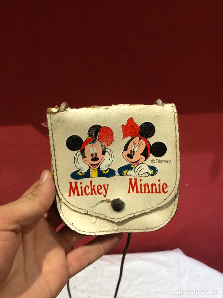 Antigüedades: Antiguo bolso de niños de cuero Mickey y minnie . Ver fotos - Foto 2 - 287621828