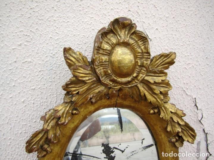 Antig&uuml;edades: Espejo madera tallada y dorado SXIX - Foto 2