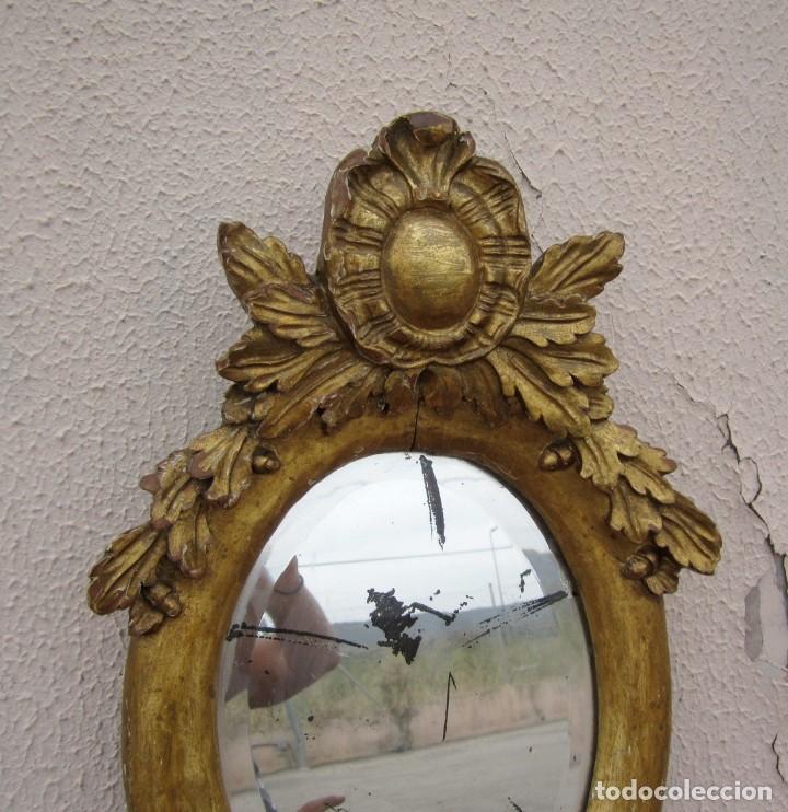 Antig&uuml;edades: Espejo madera tallada y dorado SXIX - Foto 4