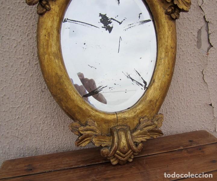 Antig&uuml;edades: Espejo madera tallada y dorado SXIX - Foto 5