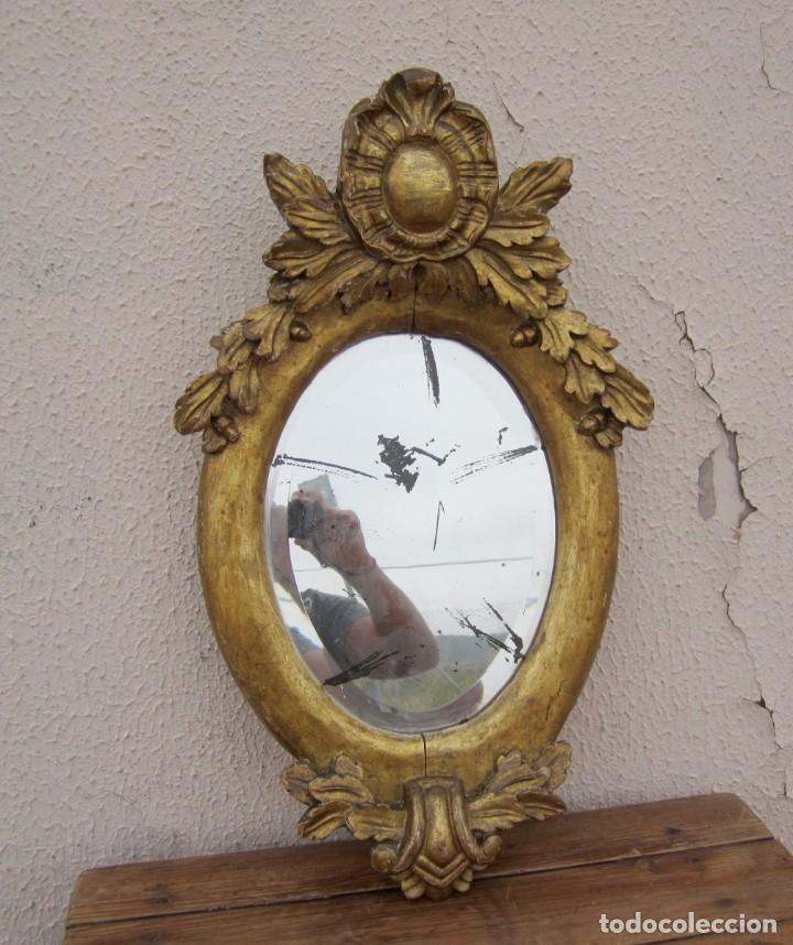 Antig&uuml;edades: Espejo madera tallada y dorado SXIX - Foto 6