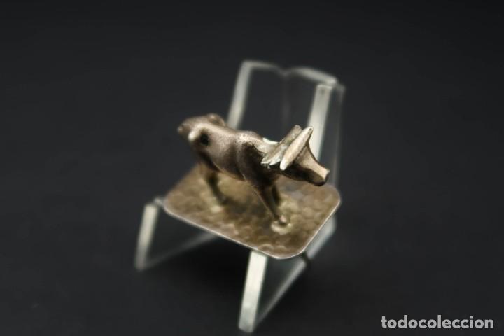 Antig&uuml;edades: Antigua Figura Vaca de Plata - Foto 5