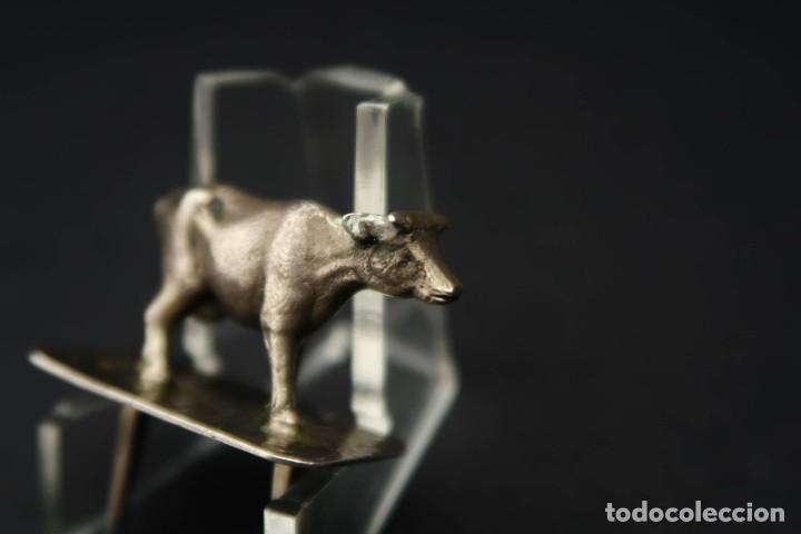 Antig&uuml;edades: Antigua Figura Vaca de Plata - Foto 8